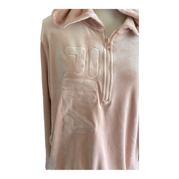 FILA-PINK VELOUR HOODIE-SIZE XXL - Picture 8 of 10